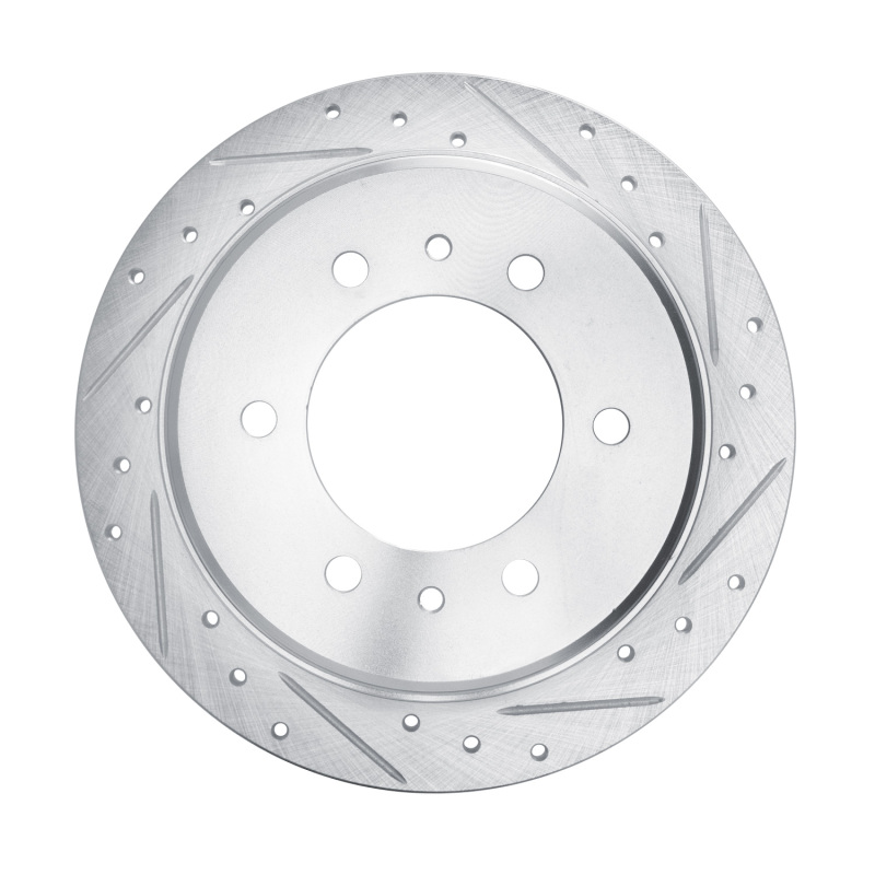 Hummer H3 Brake Rotor (1) - Rear Right - R1 Concepts - Drilled & Slotted - Silver - `06-`10